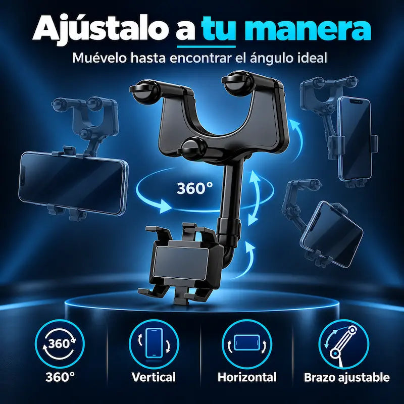 Soporte de Celular para Retrovisor 360° | Tu GPS siempre a la vista