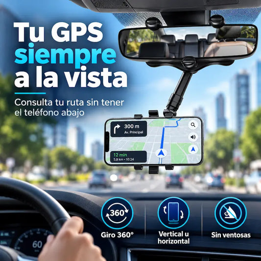 Soporte de Celular para Retrovisor 360° | Tu GPS siempre a la vista