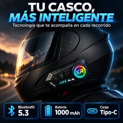 Intercomunicador Bluetooth KR-M1 🏍️ Llamadas, música y GPS desde tu casco