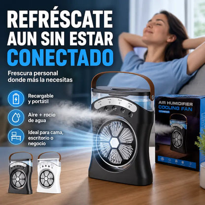 Aire Acondicionado Portátil Air Cooler Fan | Ventilación + Vaporización de Agua