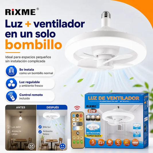 Bombillo Ventilador LED | Luz y frescura sin instalación