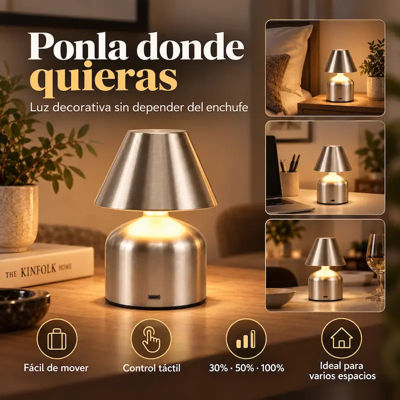 Lámpara de Mesa Decorativa Recargable | Transforma cualquier rincón con luz y estilo